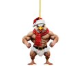 thumbnail image 1 of 2D Christmas Muscle Chicken Pendant Decoration - Unique Double Printed Holiday Acrylic Ornament for Tree - and Whimsical Christmas for Celebrations, 1 of 3