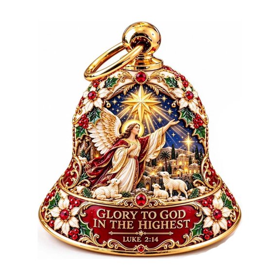 2D Christmas Ornament, Nativity Scene Pendant with Fine Hand Crafted Detail, Faith Filled Spiritual Holiday Ornament for an Xmas Tree Display and Meaningful Seasonal Gift Giving