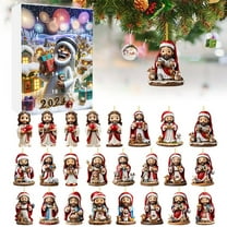 2024 Christmas Tree Advent Calendar Set 2D Acrylic Hanging Ornaments Doll Xmas Countdown Kit Festive Party Supplies