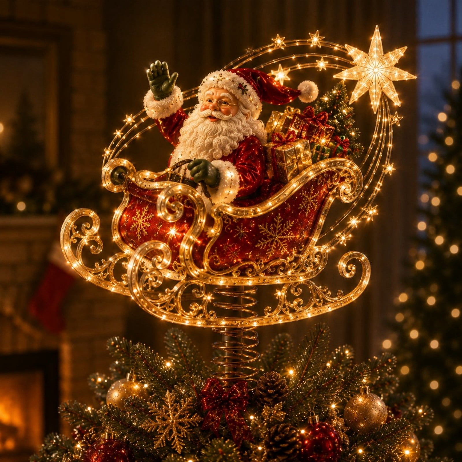 2D Christmas Tree Topper Collection,Indoor Home Topper Decor,Santa ...