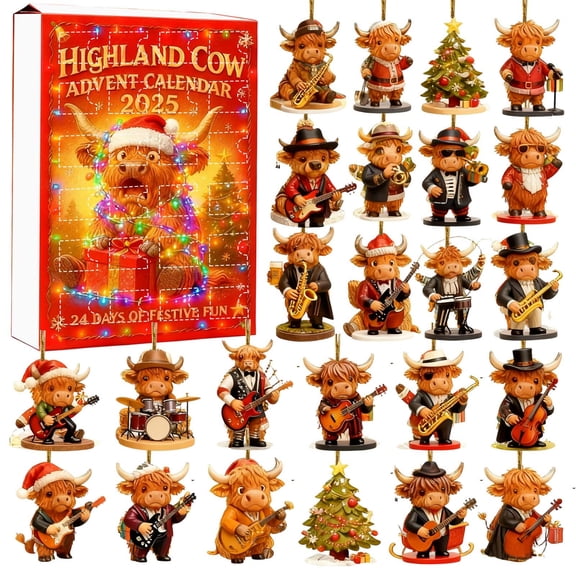 2D Cow Band 2025 24 Day Countdown Surprise Mystery Blind With For Festive And Trimming Activities 24 Hours Watch Shower Timer Shut off for Wedding Countdown Set Electronic Countdown Snowman Sleep