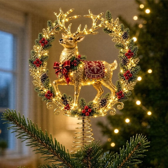 2D Deer LED Christmas Decor, Warm White Light, Retro Holiday Ornament ...