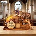 thumbnail image 1 of 2D Easter Resurrection Scene Wooden Ornament, "He Is Risen" Hollow Desktop Decor, Religious Tabletop Display for Home, , and Sunday School, 1 of 9