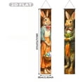 thumbnail image 1 of 2D FLAT 1pair Party Packs Happy Easter Bunny Porch Banner Sign Bunny Banner, 11.81x70.87 Inch Polyester Fabric Hanging Spring Door Banner Eggs Carrot Front Door Decorative Welcome Banner Spring Sign, 1 of 7