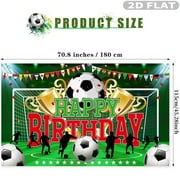 2D FLAT 1pc 2026 World Cup and Happy Birthday Flag, Soccer Party Polyester Backdrop Football Sports Themed Party Decoration Soccer Banner, Wall Hanging Decor Party Photo booth Props for Soccer Fans