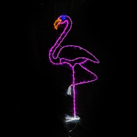 Holidynamics Inc. 48.5 in LED Flamingo Leg and Neck Up Neon Sign