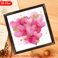 thumbnail image 1 of 2D Flat, 1Pc Wood Frame Sign Pink and Gold Hearts Square Wall Art Paintings Ideal Gift For Living Room Bedroom Corridor Wall Decor Room Decoration Ready to Hang 12x12inch, 1 of 7