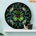 thumbnail image 1 of 2D Flat, 1pc 10Inch Rustic Farmhouse Green Clover Butterfly Wooden Wall Clock - Silent Quartz Movement, AA Battery Operated, 2D Flat Design for Kitchen, Bedroom, Living Room, Office Decor, Clock W, 1 of 7