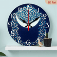 thumbnail image 1 of 2D Flat, 1pc 10Inch Rustic Farmhouse Moon Stars Wooden Wall Clock - Silent Quartz Movement, Navy Blue with Crescent Moon Sparkling Stars Design, Perfect for Kitchen, Bedroom, Living Room, Bathroom, 1 of 7