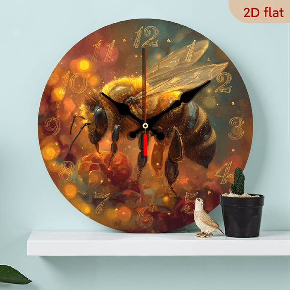 2D Flat, 1pc 10Inch Rustic Farmhouse Yoga Cat Wooden Wall Clock - Silent Quartz Movement, AA Battery Operated (Not Included), Meditating Cat Design for Kitchen Bedroom Living Room Bathroom Office