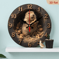 thumbnail image 1 of 2D Flat 1pc 10Inch Wooden Marmot Hazelnut Wall Clock - Silent Non-Ticking Battery-Powered Round Clock with Cute Marmot Hands, Large BlackGolden Numbers, Artificial Wood Frame Room,, Living Room, 1 of 7