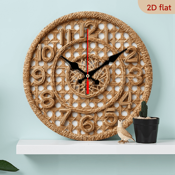 2D Flat 1pc 10Inch Wooden Modern Minimalist White Digital Wall Clock with Swiss Movement - Large Round Face, Quiet Sweep Second Hand, 10Inch Modern Clock for Bedroom, Living Room, Office, Kitchen