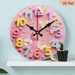 Numbers Design. F Pastel Colored Home Decor Clocks for Modern and Vintage Style