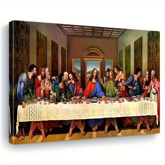 2D Flat, 1pc Canvas Print of The Last Supper Artwork, Framed Wall Art for Home And Office Decoration, Suitable for Living Rooms, Bedrooms, Kitchens, Christmas Gifts, And School Or Classroom