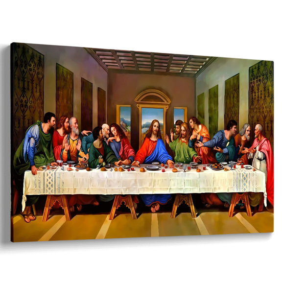 Topbout Art Jesus Disciples Last Supper Table Modern Canvas Wall Art Print Picture Artwork for Living Room Wall Decor 12x 8 inch