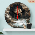 thumbnail image 1 of 2D Flat, 1pc Charming Brown Bear Wooden Wall Clock - Silent, Easy-to-Read Design for Kitchen, Bedroom, Office - Farmhouse Decor, Battery Not Included, 10-inch, 1 of 7