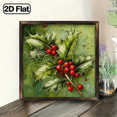 thumbnail image 1 of 2D Flat, 1pc, Charming Christmas Sign Featuring Holly, Measuring 8X8 Inches, Ideal for Decorating Your Desk in The Living Room Or Entryway, Suitable for Office Use, a Wonderful Holiday Present, 1 of 9