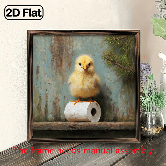 2D Flat - 1pc- Countryside Style Little Yellow Chicken Hanging Picture Kitchen And Bathroom Creative Decoration- Perfect Home Decor Choice, for Bedroom, Living Room, Festive Decor, Home Furnishing