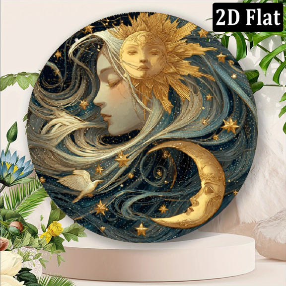 2D Flat, 1pc Dreamy Starry Sky Metal Sign, Mysterious Vibrant 8X8 Inch Aluminum Sign, 2D Flat, Suitable For Decorating Bedrooms, Meditation Spaces and Other Places
