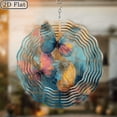 thumbnail image 1 of 2D Flat 1pc Extra Large 10-Inch Outdoor_Indoor Hanging Wind Chime - Butterfly Garden Decor with Vibrant Orange, Blue, Red, Yellow, Green, Teal - Hollow-Out Design, No Electricity Needed, 1 of 10