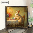 2D Flat 1pc Farmhouse Wooden Easter Bunny Cake Frame - 8x8 Inch Floral ...