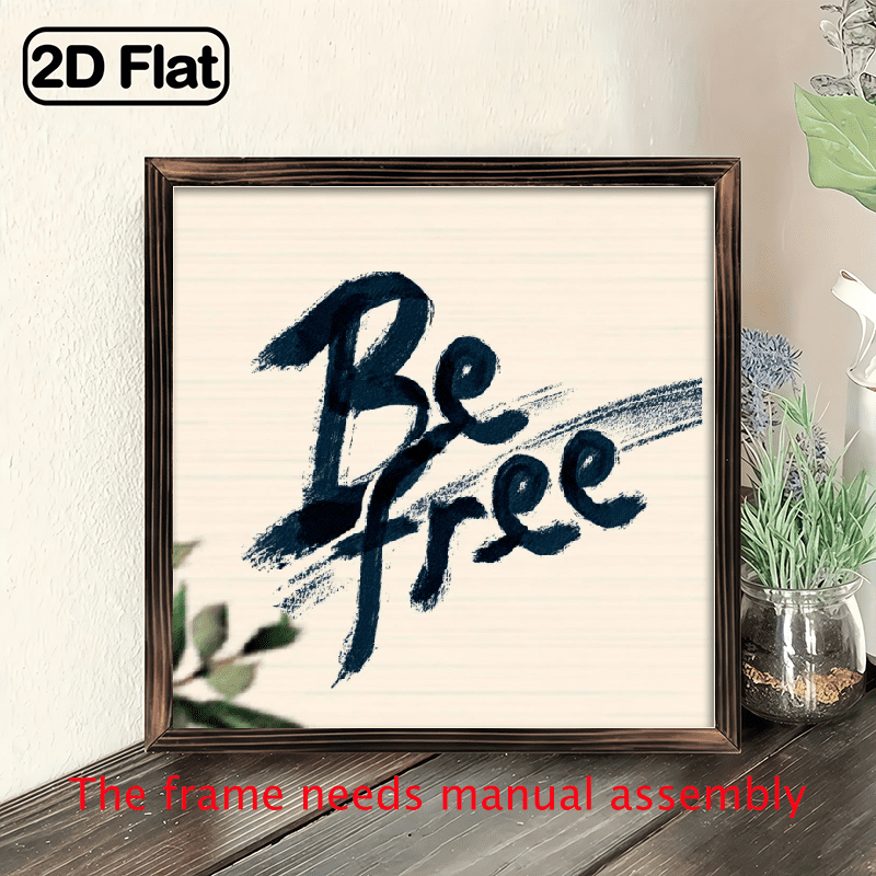 2D Flat, 1pc Be FreeInspirational Wooden Wall Art - Rustic Farmhouse ...