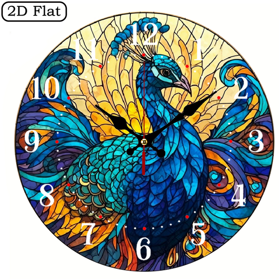 2D Flat 1pc Large Kinetic Design Silent Wall Clock - Wooden, Ideal for home, Office Decor, Perfect Christmas or New Year Gift, Room Decoration, Birthday Gift for Lovers 10Inch