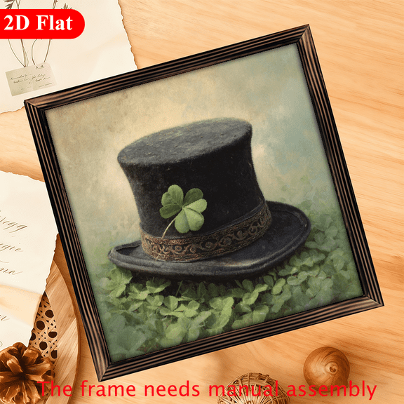 2D Flat, 1pc, Not Lucky Just Blessed Rustic Farmhouse Wood Framed Sign, Vintage Wall Art for Bedroom, Kitchen, Bathroom, Office, and Living Room, Perfect for Home Decor or Housewarming Gift St Pat