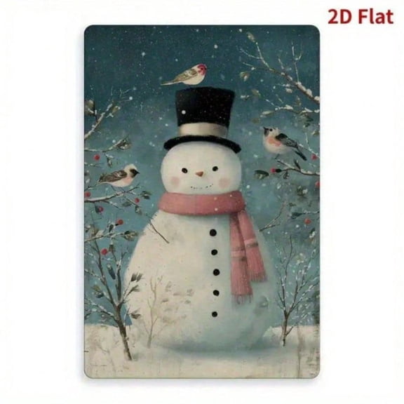 2D Flat 1pc  Paing, Winter Snowman  Paing, Warm Festival, Christmas plate  Paing,  Paing Suitable For 8 Interior Decorations 20*30Cm Square, Living Room, Dining Room, Bedroom, Study