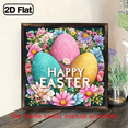 thumbnail image 1 of 2D Flat, 1pc Round Easter Decorative Signs & Plaques - Pastel Floral Easter Eggs Happy Easter Text - Lightweight Wall Hanging Sign for Home, Farmhouse, Cafe, Garage - IndoorOutdoor Spring Party De, 1 of 9