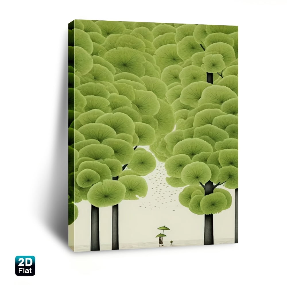 2D Flat 1pc Round Leaf Forest Path with Travelers (Framed Wrapped ...