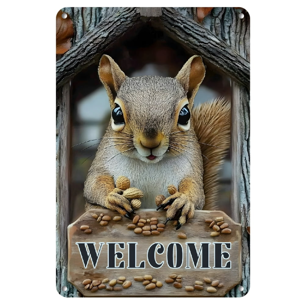 [2D Flat]1pc Rustic Welcome Metal Sign, 12x8inch Sign Autumn Outdoor ...