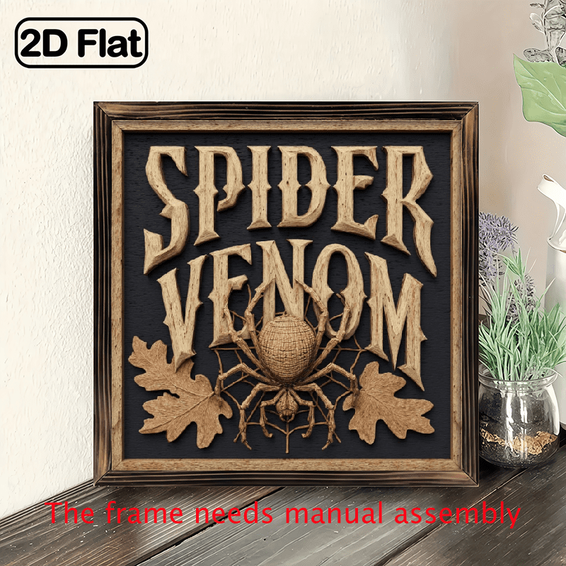 Venom Web Lettering 2D Flat, 1pc Spider Venom Halloween Wall Decor - Gothic Spiderweb ...