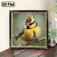 thumbnail image 1 of 2D Flat, 1pc Vintage Artificial Wood Frame Art Print - Golden Bird on Branch Wall Decor, Suitable for Christmas Country Style Design, spring Decoration Wooden Exquisite Picture Frame Sign and Plaq, 1 of 9