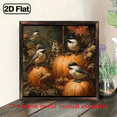 thumbnail image 1 of 2D Flat, 1pc Vintage Farmhouse Fall Decor - Rustic Autumn Birds on Pumpkins Wall Hanging - Wood Frame - Easy Hang No Wiring Needed - Farmhouse Kitchen, Living Room, Porch Decoration - Thanksgiving, 1 of 9
