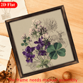 thumbnail image 1 of 2D Flat, 1pc Vintage Floral Wall Art Botanical Painting with Purple Violets, Lavender Green Foliage, Wooden Frame No Electricity Needed, Perfect Home Decor, International Style, Wall Han, 1 of 7