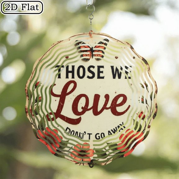 2D Flat, 1pc Vintage-Inspired Metal Wall Sign Those We Love Don't Go Away - Rustic Decorative Plaque with Butterfly Floral Design for Home, Laundry, Gym, Cafe, Room, Patio, Bar, Kitchen, Restaur