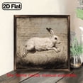 thumbnail image 1 of 2D Flat, 1pc Vintage Running Rabbit Sketch Art, 8 Inch Rustic Farmhouse Wood Framed Sign, Easter Bunny Decor for Bedroom, Office Holiday Gifts, Handcrafted Wooden Art with No Electricity Need, 1 of 9