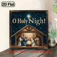 thumbnail image 1 of 2D Flat, 1pc Vintage Solid-Look Wood Nativity Scene Wall Art - 8x8 Inch Holy Night Starry Night Mary Plaque, Easy-Hang 2D Flat Framed Sign for Christmas, Winter Home Church Decor ( Wood Frame), 1 of 9