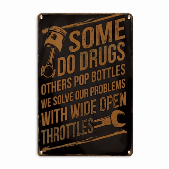 2D Flat 1pc Vintage-Style Motorcycle Metal Tin Sign - Humorous Biker Quote Wall Art with Rustic Charm Weatherproof Outdoor Decor for Garage, or Home - Pre-Drilled for Easy Hanging.8*12in