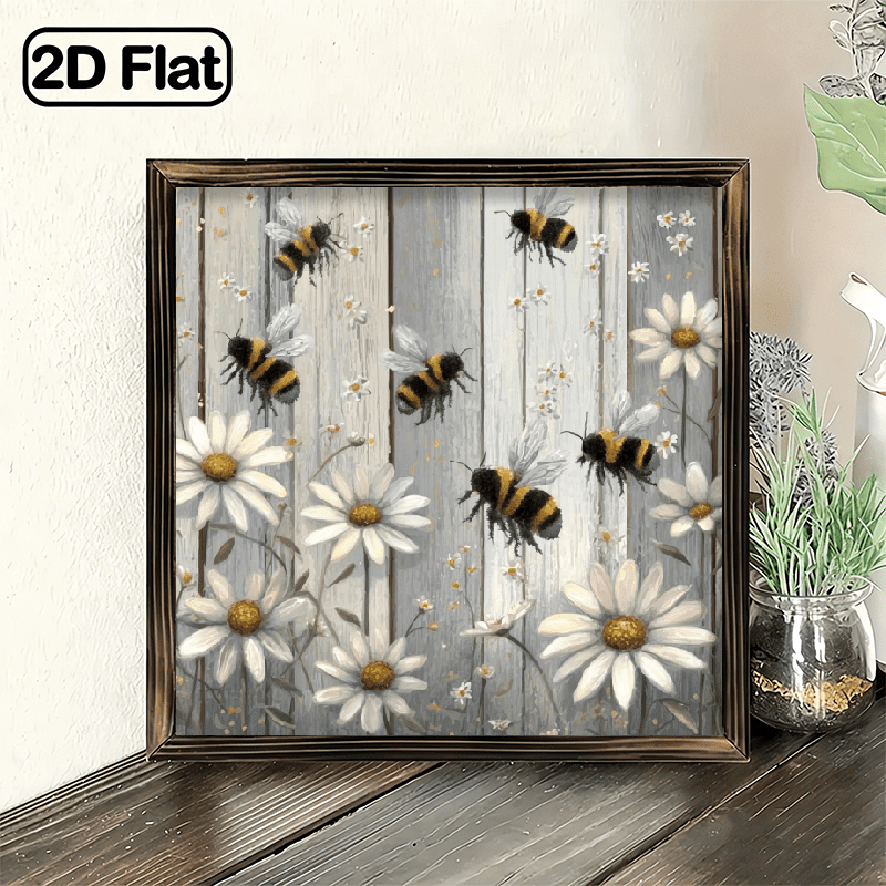 2D Flat, 1pc wooden frame Hanging Decor 8x8 Inch Wall Plaque ...
