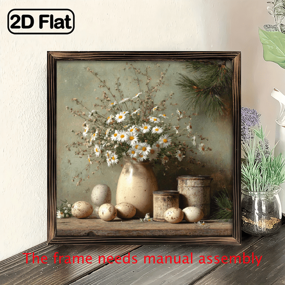 2D Flat, 2D FLAT Wall Pediments1pcs Wooden Sign, 8x8inch St Patricks Day Wooden Sign Happy St Patricks Day Wall Art with Flowers and Clover Green Farmhouse Style Decor for Home Framed Wall Art Dec