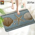 thumbnail image 1 of 2D Flat, 2D Flat, 1pc a Flat Starfish And Shell Design Anti-Slip Mat Made of Flannel, Featuring a Soft Plush Texture. Ideal for Use in Bathrooms, Doorways, Kitchens, Living Rooms, 1 of 14