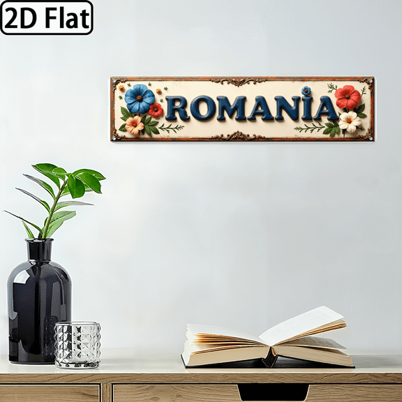 2D Flat - A 2D Sign Featuring a Novel And Humorous Design, Decorated with Floral Patterns, Suitable for Home, Man Cave, Kitchen, Outdoor Spaces, Bathroom, Caf, Garage, Road Signs, Porch