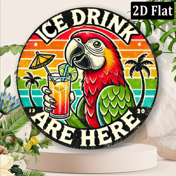 2D Flat - 2Dfalt, 1pc 8x 8inch Round Aluminum Scarecrow and Pumpkin Cottage Metal Sign Happy Autumn Everyone Wall Decoration, Featuring Autumn Theme Illustrations, Suitable for Home, Garden