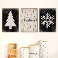 thumbnail image 1 of 2D Flat 3pcs Framed Canvas 3 Black And White Christmas Tree Farmhouse Snow Simple Posters And Prints Canvas Print Mural Living Room Frameless Decorative Canvas Core 12 x 16 inch/ 30 x 40cm, Holiday, 1 of 4