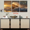 thumbnail image 1 of 2D Flat 3pcs Frameless Golden Wave Seascape Canvas Art Print - Prosperity Symbol Wall Decor for Home, Office, Kitchen, Living Room - Ideal for Halloween, Christmas, Birthday Gifts, Party Decorations, 1 of 4