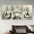 thumbnail image 1 of 2D Flat, 3pcs Frameless Nativity Scene Art Prints - Vertical Wall Decor with Soft Pastel Tones, Spray-Painted Texture, Serene Timeless Holiday Decor for Christmas, Mother's Day, Father's Day, Birthd, 1 of 4
