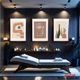 thumbnail image 1 of 2D Flat, 3pcs Large Abstract Minimalist Canvas Wall Art Set - Beige Brown Orange Green Black White Modern Post-War Art Deco Prints, Frameless Vertical Wall Decor for Living Room, Bedroom, Office - I, 1 of 4