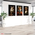 thumbnail image 1 of [2D Flat] 3pcs, Living Room Decorative Painting, 2D Frameless Canvas Art, High Definition Quality, Victorian Animal Portrait Canvas Wall Art - 3pcs Set for Indoor Decoration, Rectangular Cat and Duc, 1 of 4